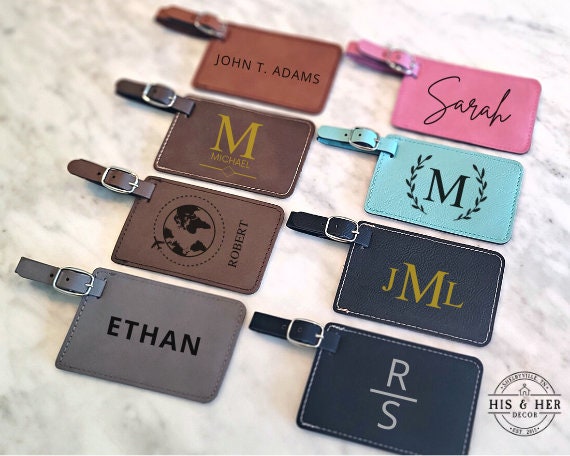 Custom Engraved Luggage Tags Leather Luggage Tag Luggage Tags Tr His Her Decor