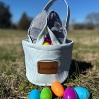 Bunny Ears Personalized Easter Basket, Easter Basket, Boys & Girls Easter Baskets, Custom Easter Egg Basket, Babys First Easter, Name Basket