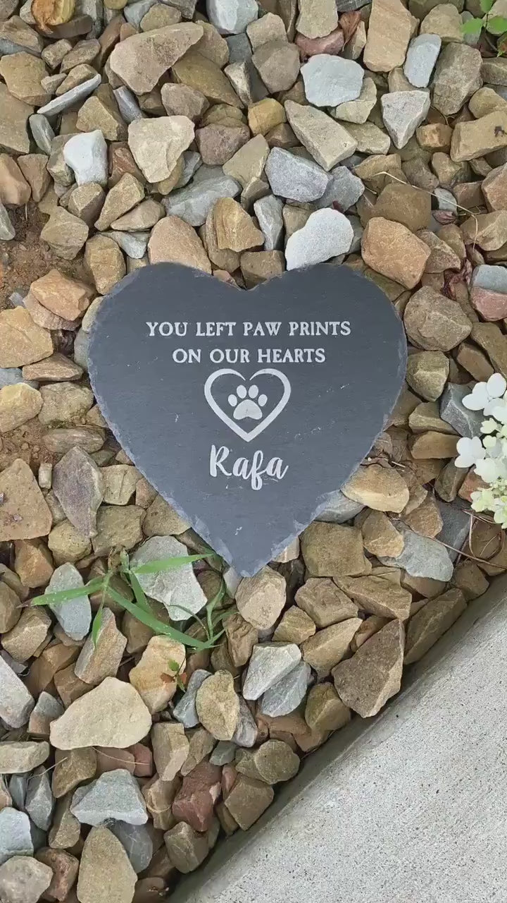 Heart Pet Stone Memorial Gift, Dog Loss Memorial, Pet Loss Gift, Custom Pet Memorial, Stone Memorial, Pet Grave Stone, Memorial Garden Stone