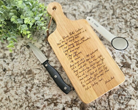 Handwritten Recipe Cutting Board | Cutting Board Recipe | Personalized Gifts | Grandmas Recipe | Engraved Cutting Board | Family Recipe Gift