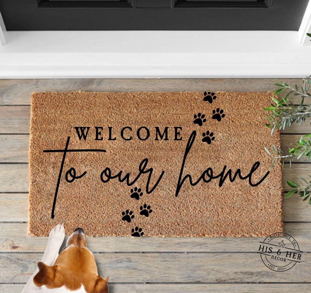 Dog lover welcome mat, Cat lover doormat, Dog paw print hotsell outdoor mat, Cat paw print welcome mat, Dog and cat paw print entry mat